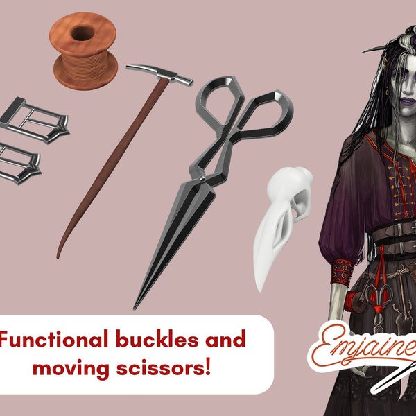 Laudna accessories 3D Print files (.STL files, fully moving parts optional) for Critical Role cosplay