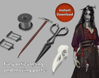 Laudna accessories 3D Print files (.STL files, fully moving parts optional) for Critical Role cosplay