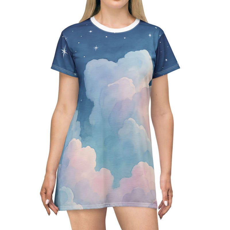 Pink Dress With Cloud Pattern