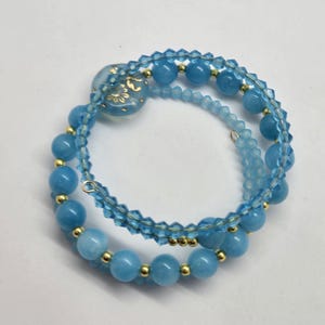 Czech Blue and Gold Bracelet