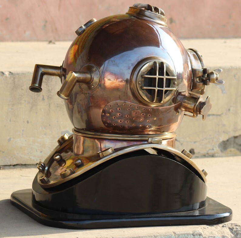 Full Size Diving Helmet U.S Navy Divers Helmet Solid Copper Etsy