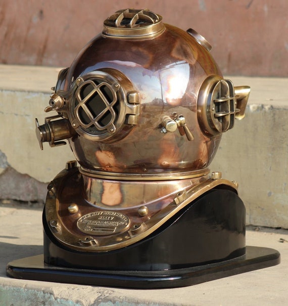 Full Size Diving Helmet U.S Navy Divers Helmet Solid Copper Etsy