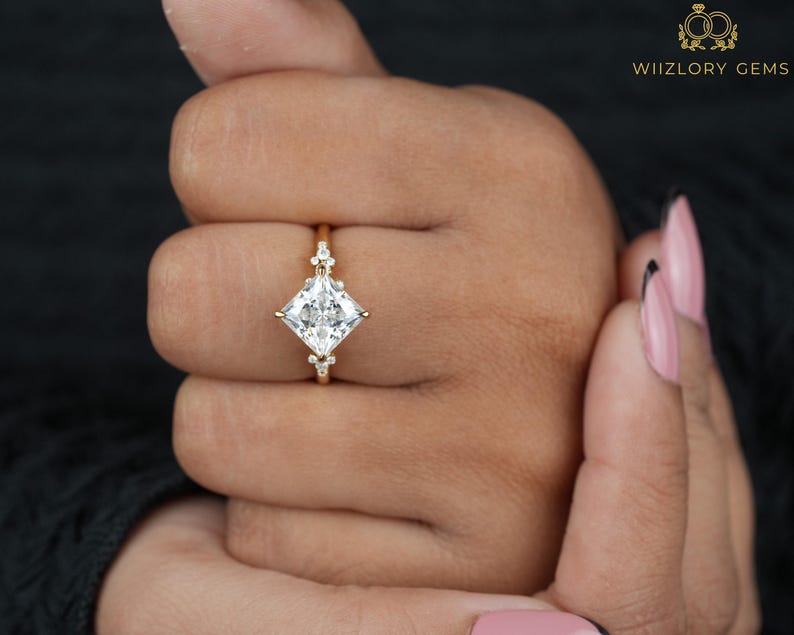 Buy 2.5CT Princess Cut Diamond Engagement Ring Square Engagement Ring — free download