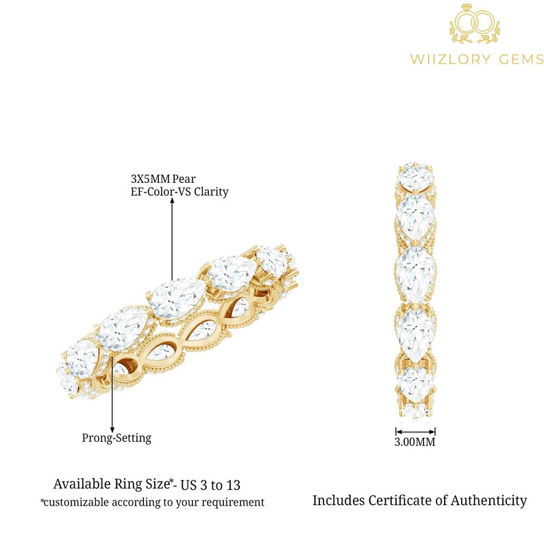 Buy Pear Shape Lab Grown Diamond Eternity Ring East West Pear Diamond ...