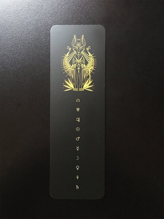 Bookmark bastet Sacred Geometry/black &amp; - Etsy