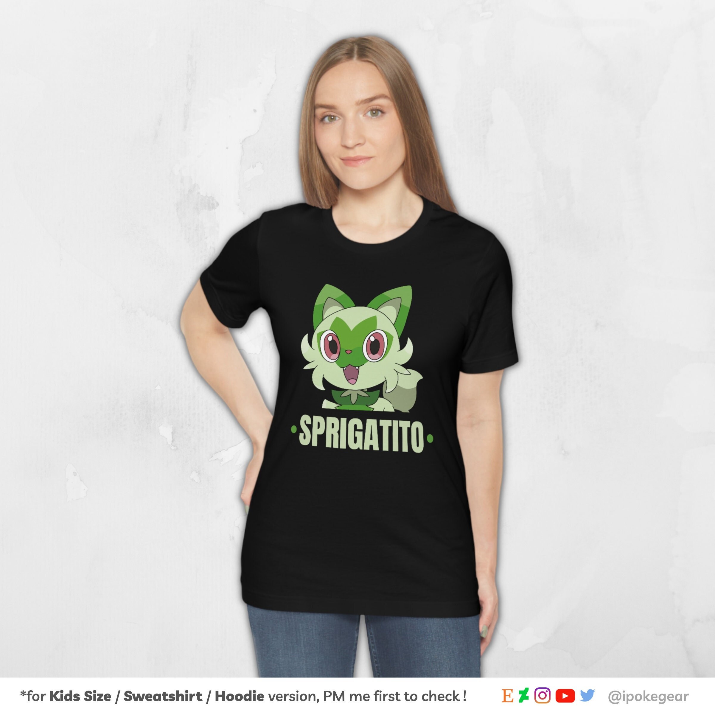 Sprigatito T-shirt Pokemon Scarlet Violet Starters Pokemon - Etsy UK