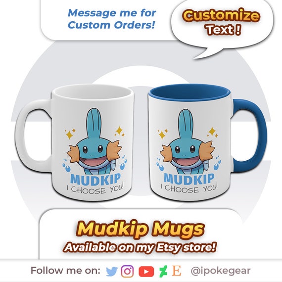 Mudkip Mug Pokemon Coffee Mug 11oz, Ceramic Mug Pokemon Starter Mug Pokemon  Gift -  Israel