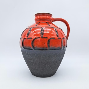 Vintage West German Fat Lava vase - Carstens Tönnieshof - Mid Century Pottery - 1970s - WGP- 1960 - MCM - Heinz Siery - H23 Ø17.5 CM