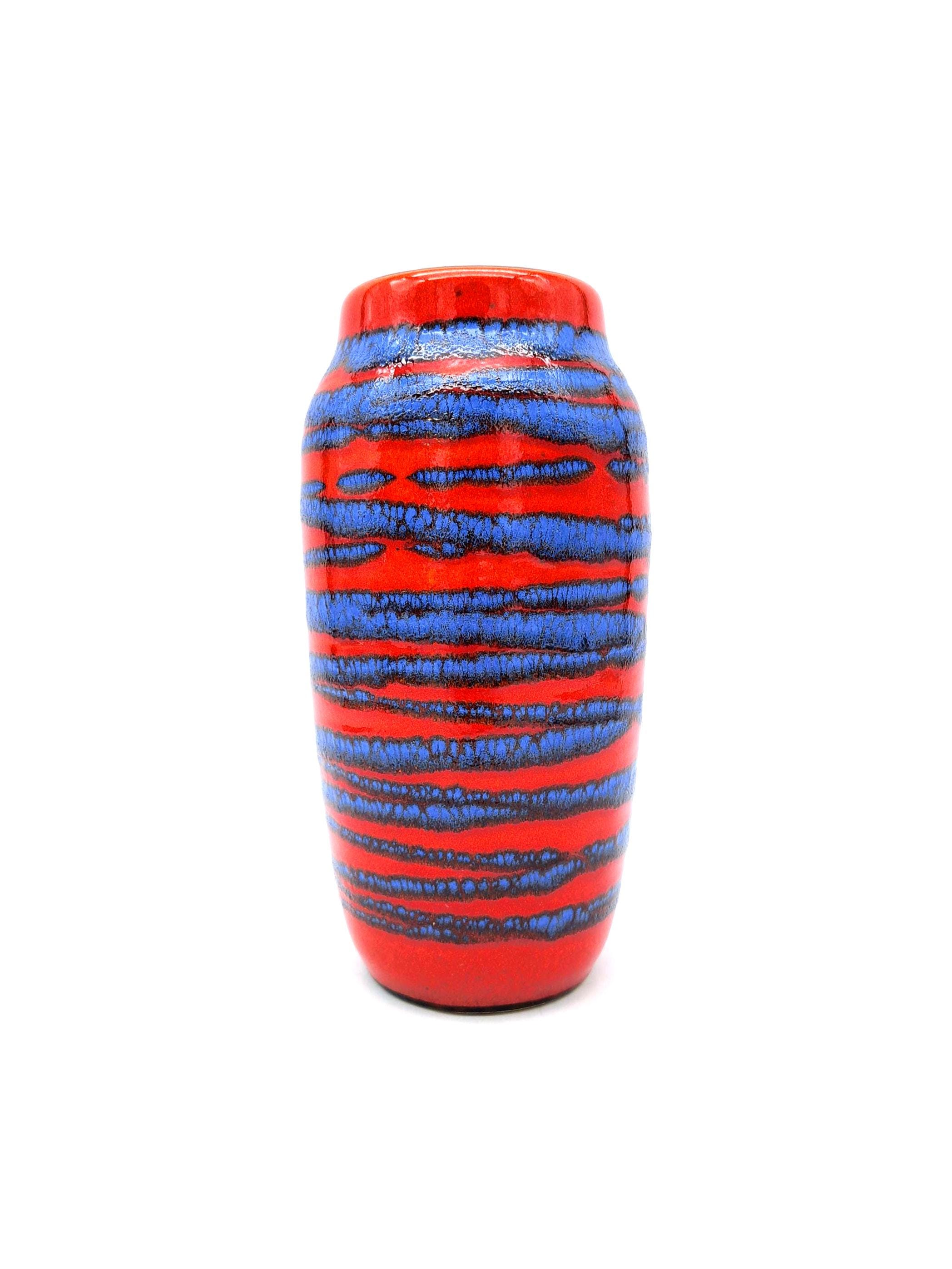 Mini Red Scheurich Vase 550-10 FAT LAVA West German Pottery