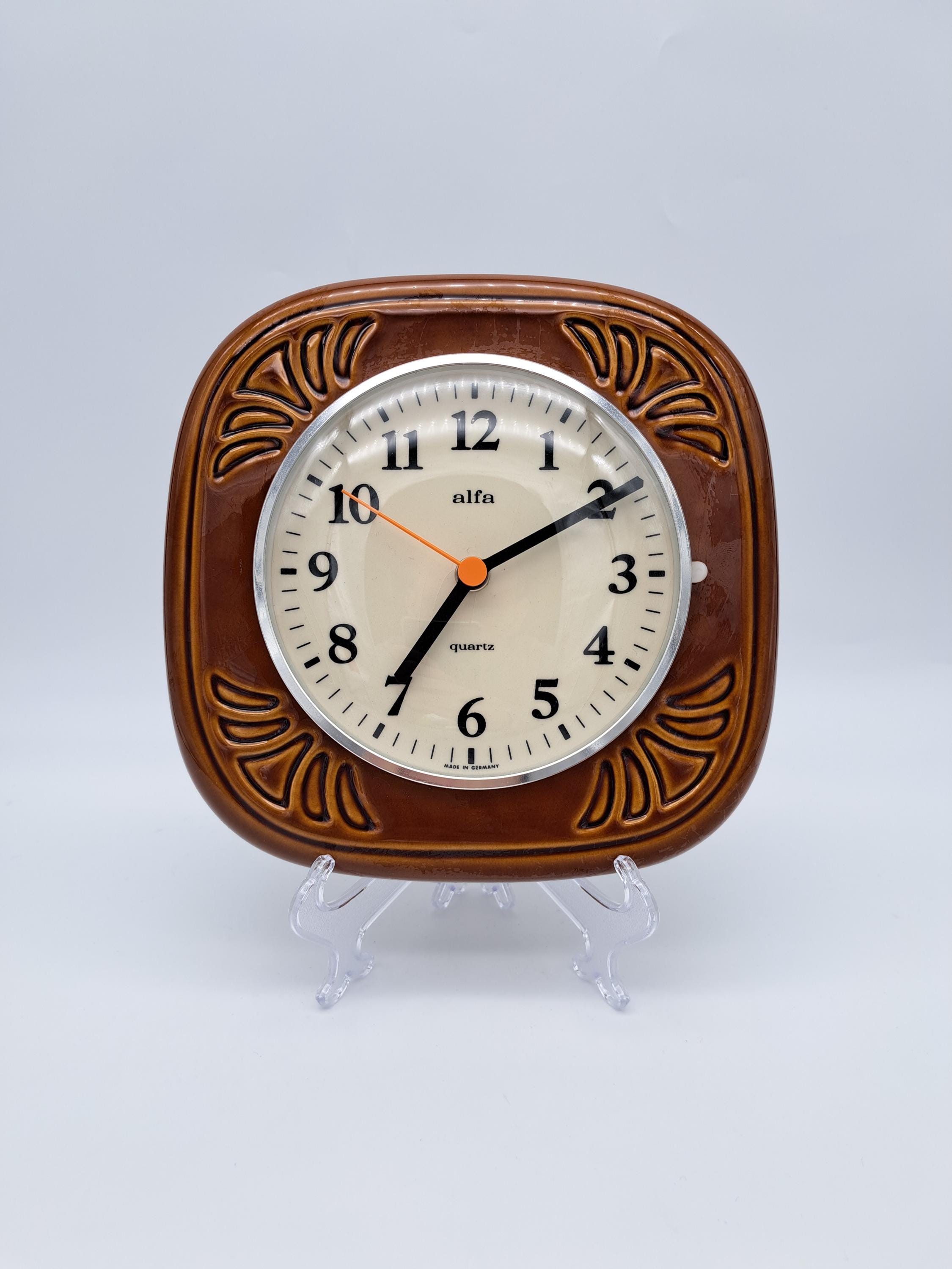 ヴィンテージ 壁掛け時計 アルファ ミッドセンチュリー 西ドイツ製陶器