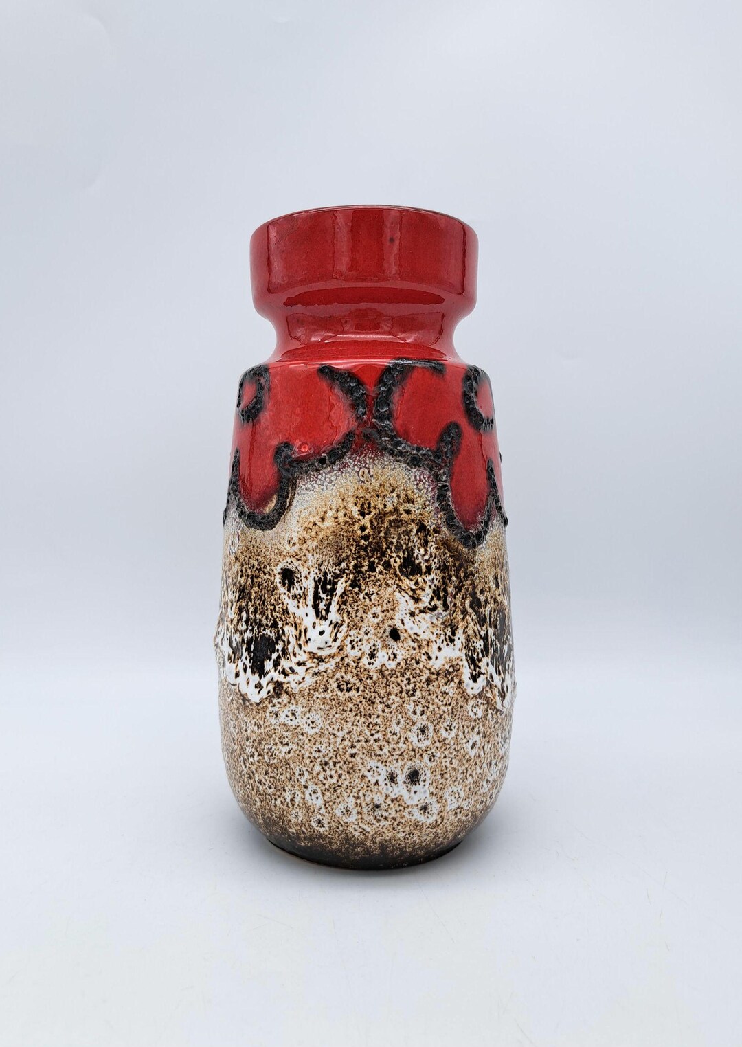 Rare Vintage West German Fat Lava Vase Scheurich 242-22 Mid