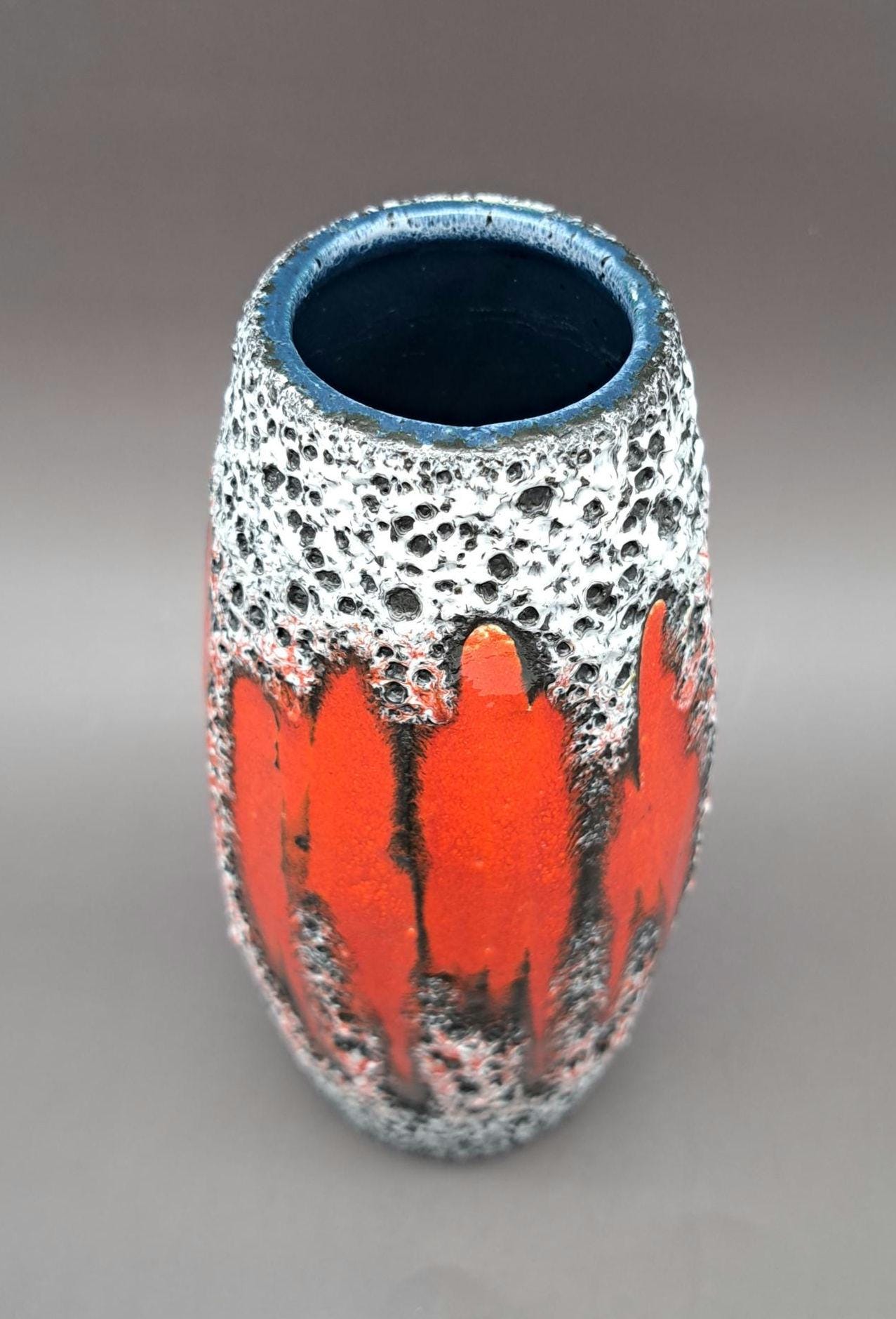 Vintage West German Fat Lava Vase Scheurich Lora 522-18 Mid