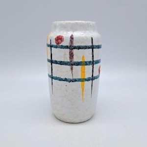 Jarrón vintage de Alemania Occidental de mediados de siglo WGP Scheurich 231-15 Heinz Siery Diseño abstracto 1960 MCM