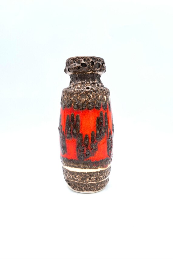 Rare Vintage West German Fat Lava Vase Scheurich 210-18 Mid