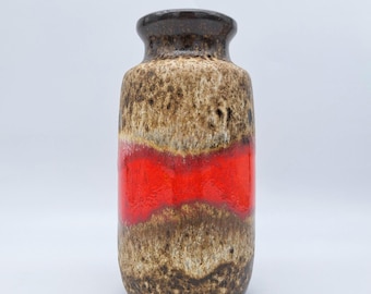 Vintage West German Fat Lava Vase Scheurich 213-20 Drip Glaze Mid