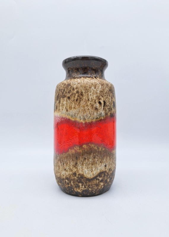 Vintage West German Fat Lava Vase Scheurich 213-20 Drip