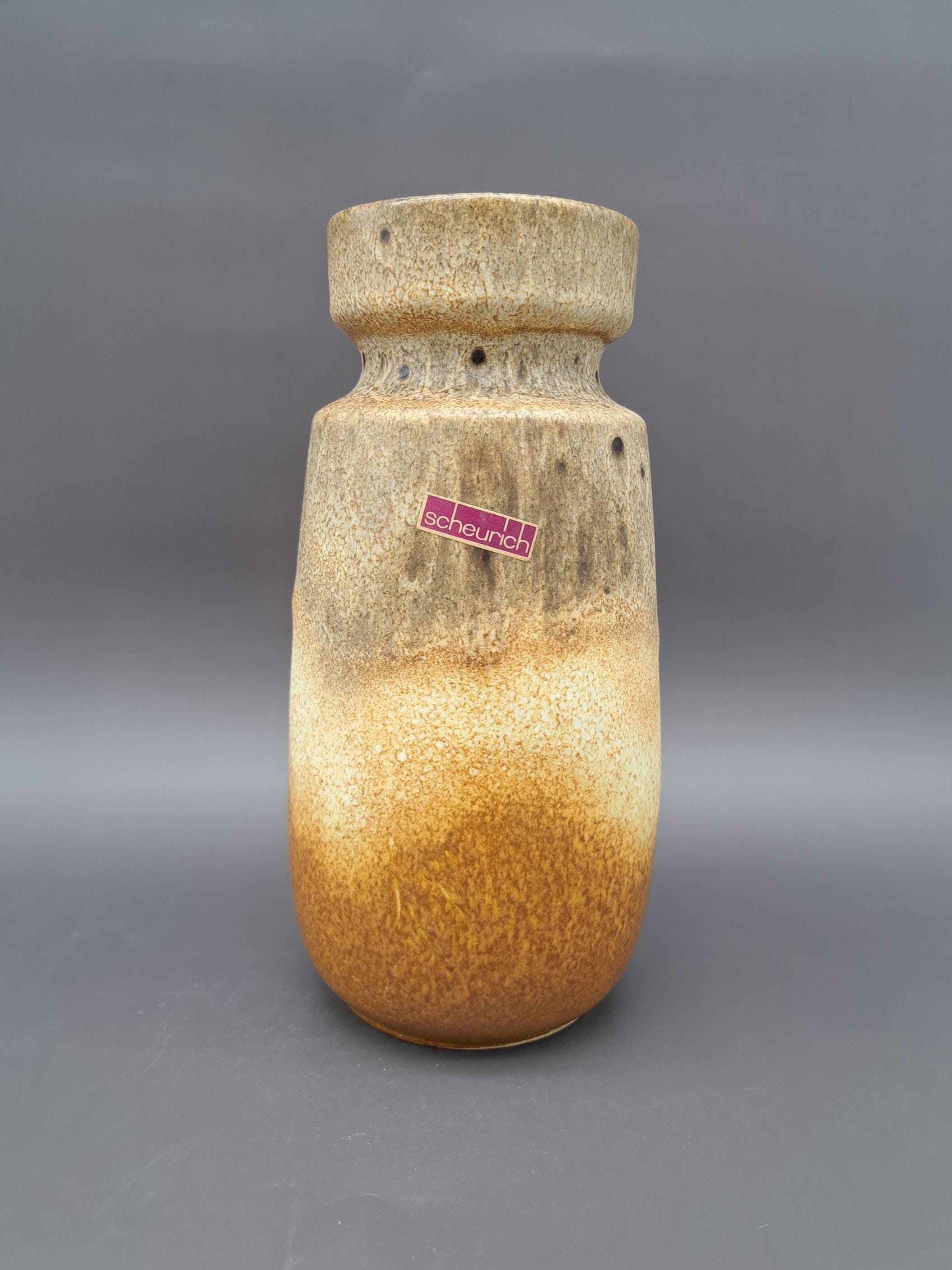 Vintage West German Scheurich 242-22 Vase Fat Lava Ceramics 1960s