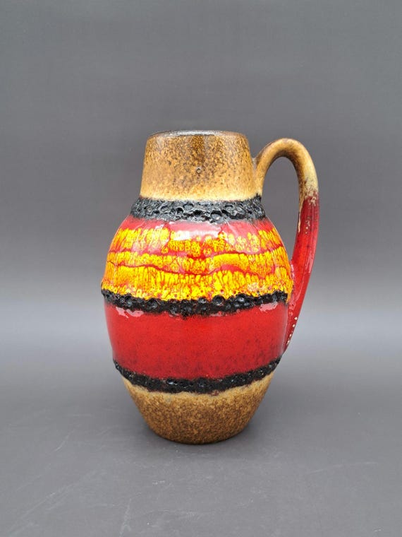 Vintage West German Fat Lava Vase Scheurich 414-16 Collector's