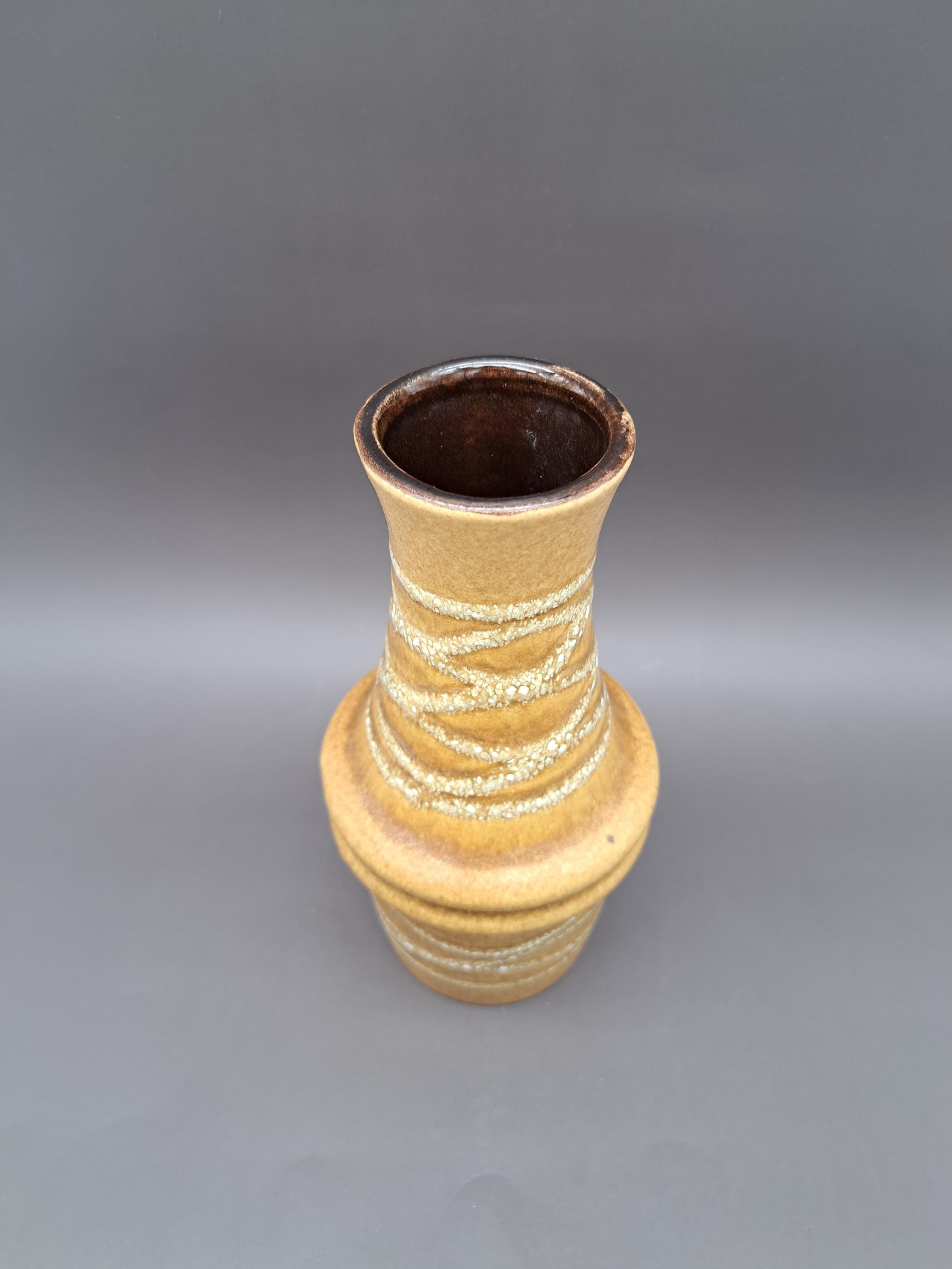 Mid Century West Germany Scheurich Vase 209-18 Fat Lava Ceramics