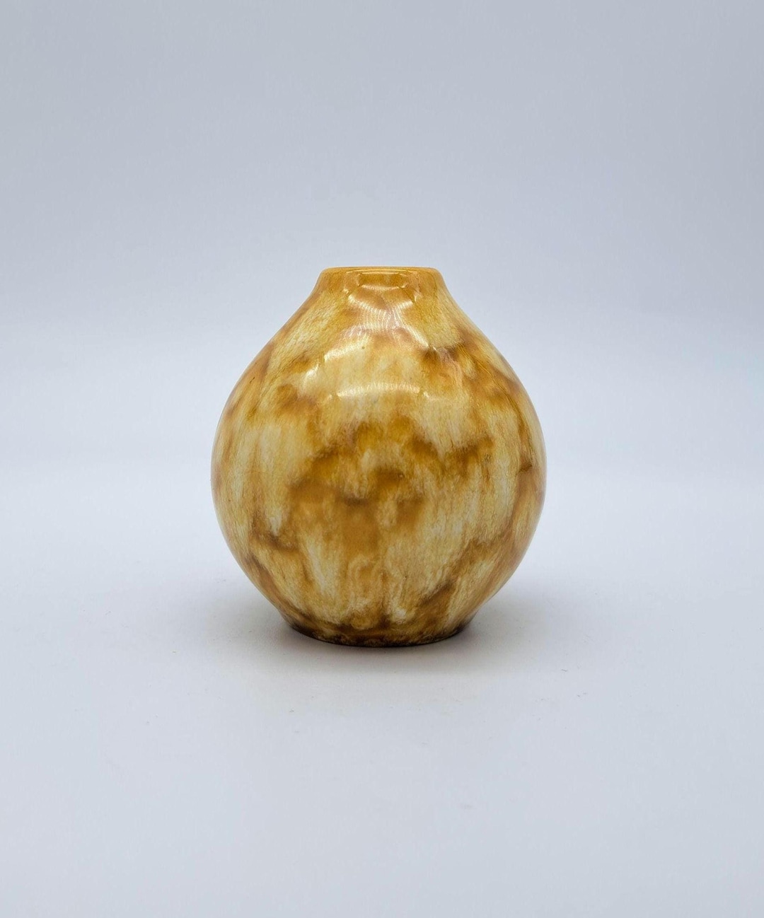 Rare Vintage West German Scheurich Fat Lava Vase 223-7 Yellow