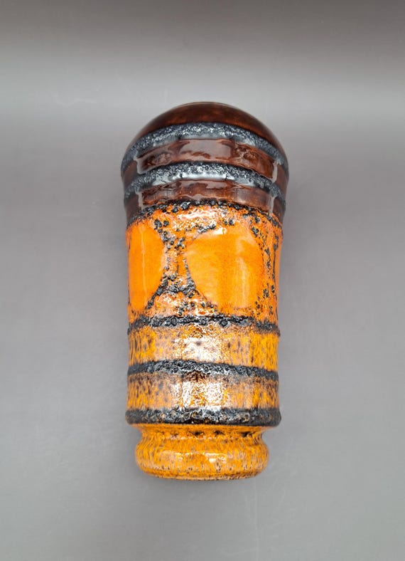 Vintage Fat Lava Vase West German Pottery 70s Mid Century