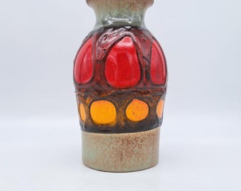 Vintage West German Fat Lava Vase Scheurich No. 208-21 Mid-Century Pottery 1970s WGP 1960 MCM