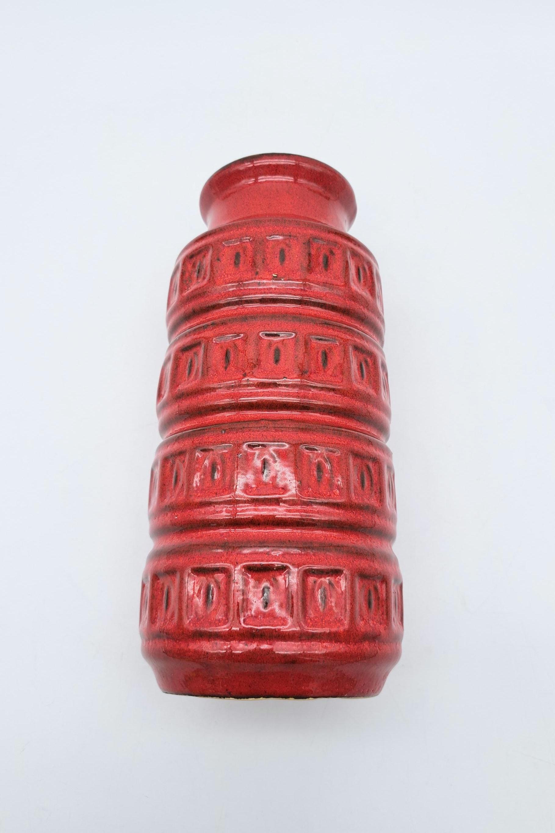 Vintage West Germany Vase Scheurich Tundra 268-23 Red MCM