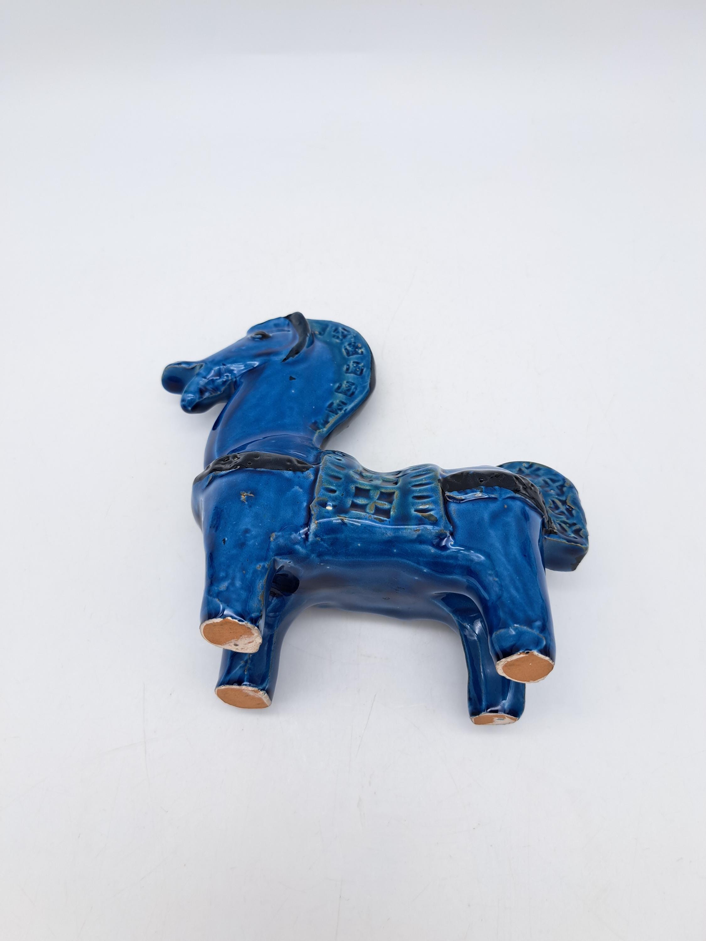 希少なヴィンテージ BITOSSI 馬 イタリア製 陶器 リミニ ブルー MCM