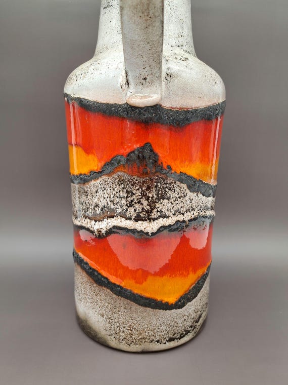 Rare West German Fat Lava Vase Scheurich 407-35 Retro Design