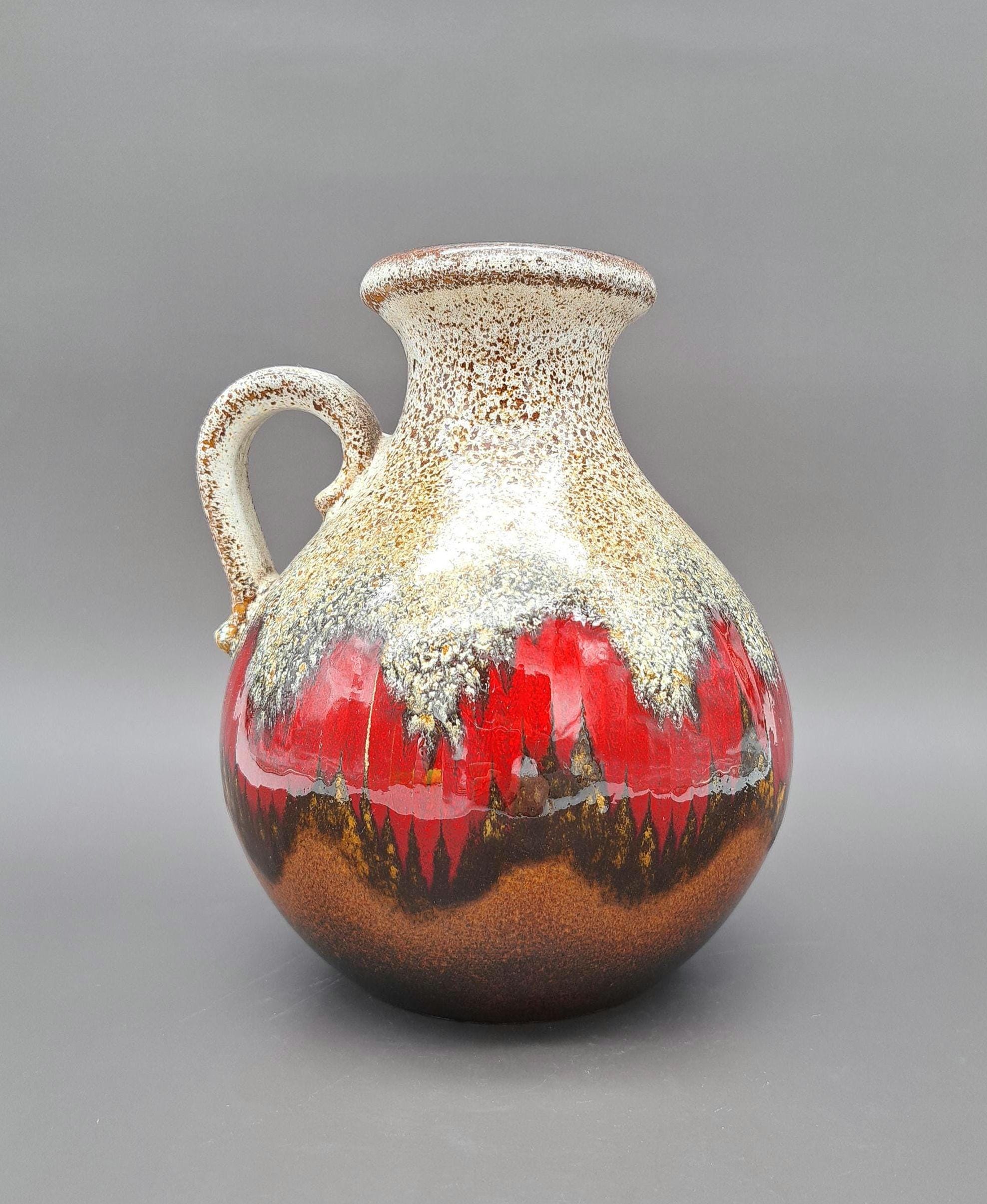Rare Vintage West German Scheurich Lora Vase 493-20 Ball Vase Mid Century German Pottery WGP MCM Design