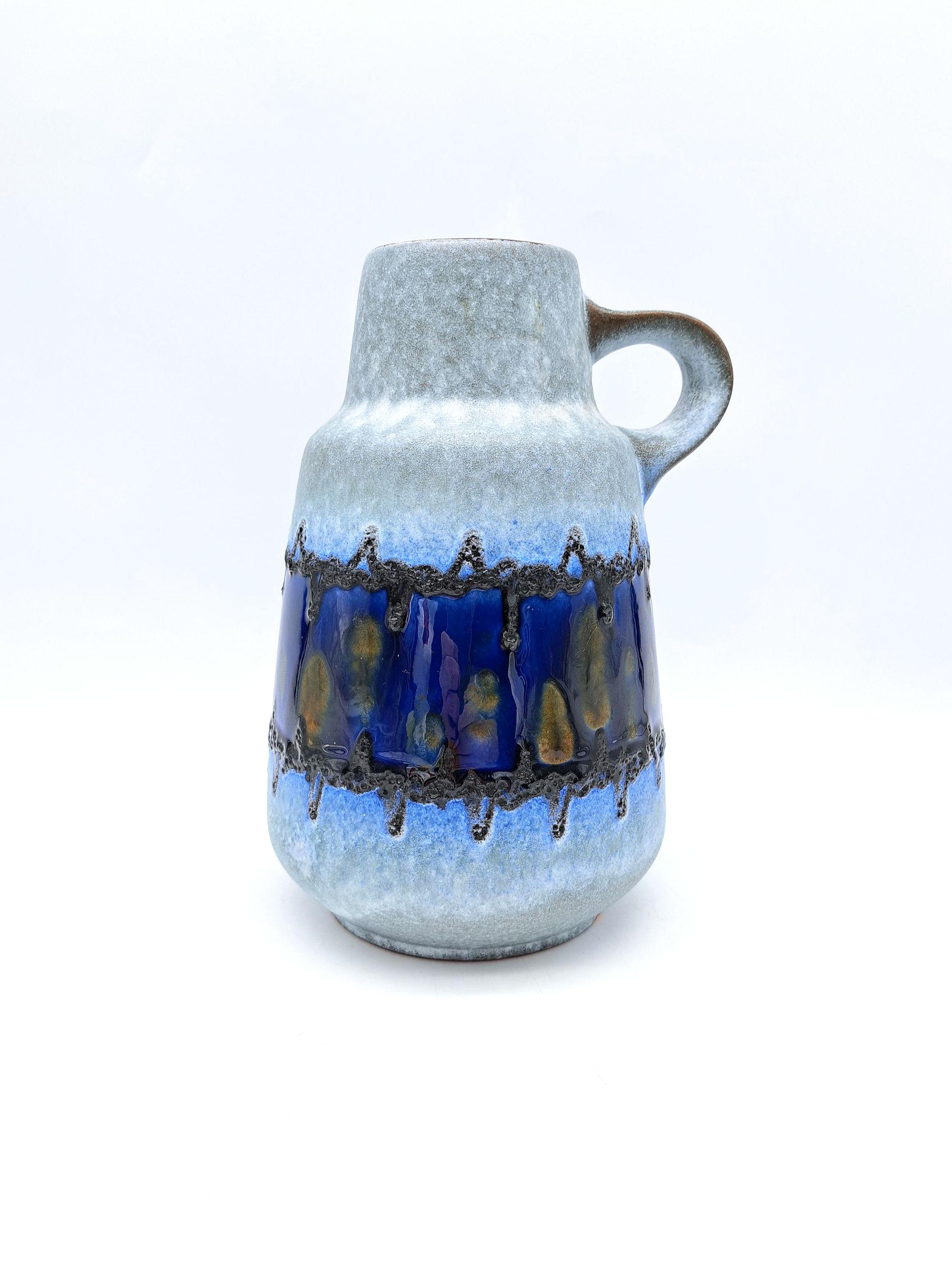 Vintage West German Ceramic Carstens Tönnieshof Vase 1533-24 Blue 