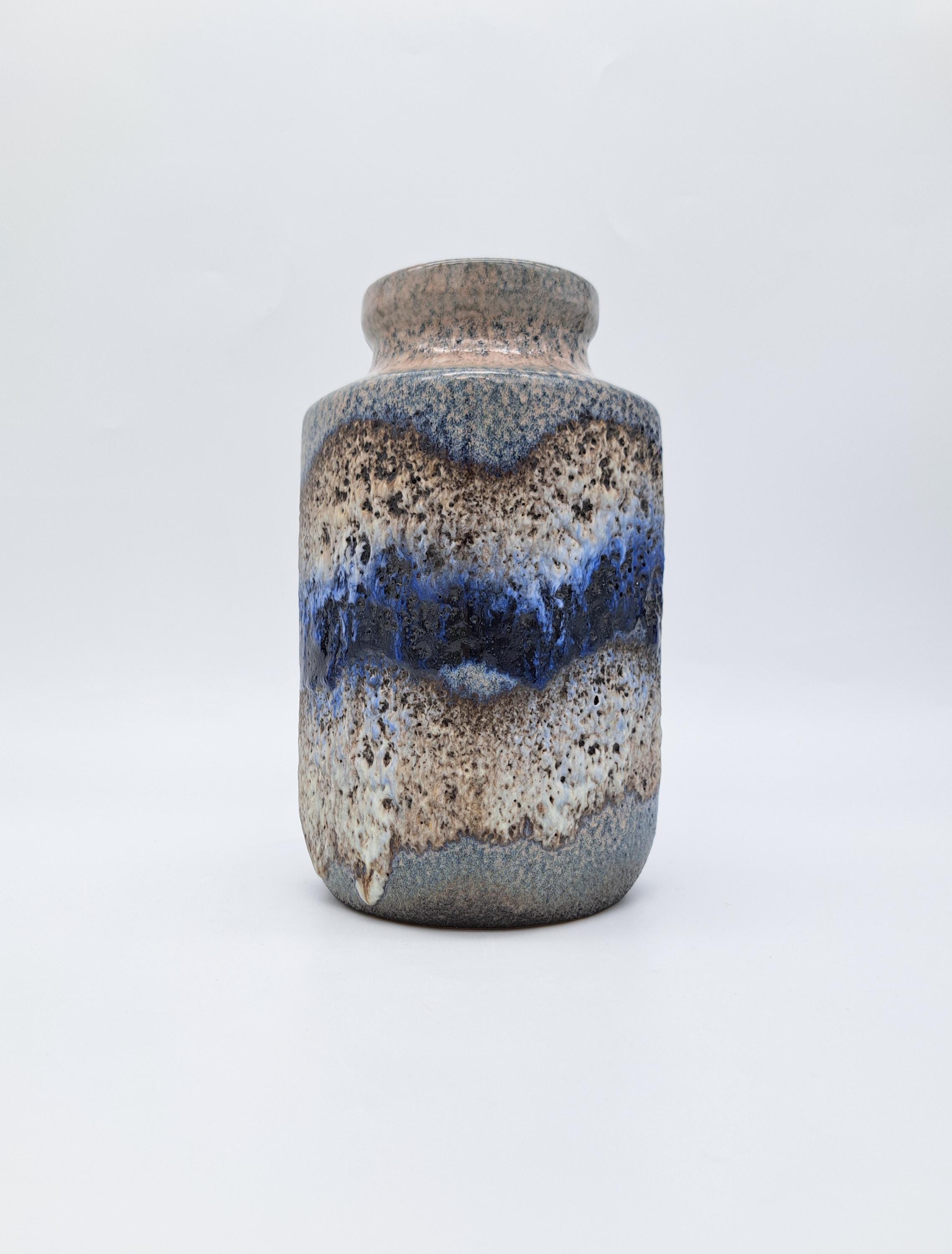 西ドイツ陶器　Fat Lava　ミッドセンチュリー　花器 Scheurich 216-20 Fat Lava 花瓶 ミッドセンチュリー陶器 ヴィンテージ