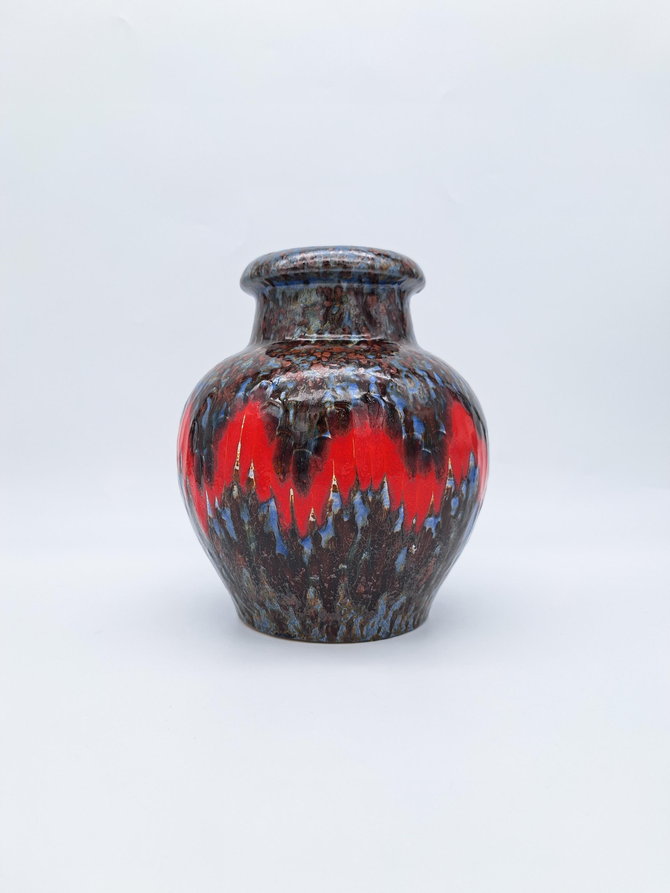 Rare West German Fat Lava Vase Scheurich Lora 291-20 Mid-century