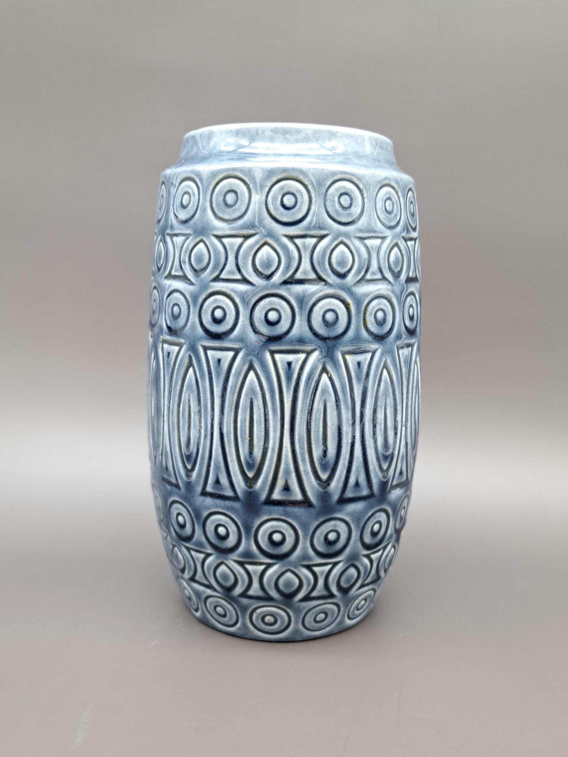Vintage West German Ceramic Vase Scheurich Hellas 264-18 Jeans