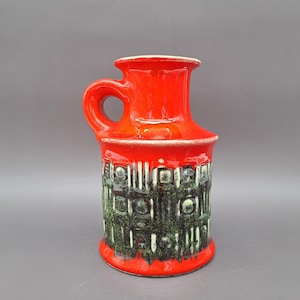 Jarrón vintage raro de Alemania Occidental, Bay n.º 61-17, cerámica de mediados de siglo, década de 1970, WGP 1960 MCM