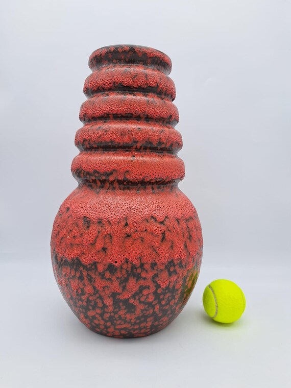 西ドイツ陶器　Fat Lavaコレクション　ミッドセンチュリーデザイン ドイツヴィンテージ フラワーベース ファットラヴァ 花器 ミッド