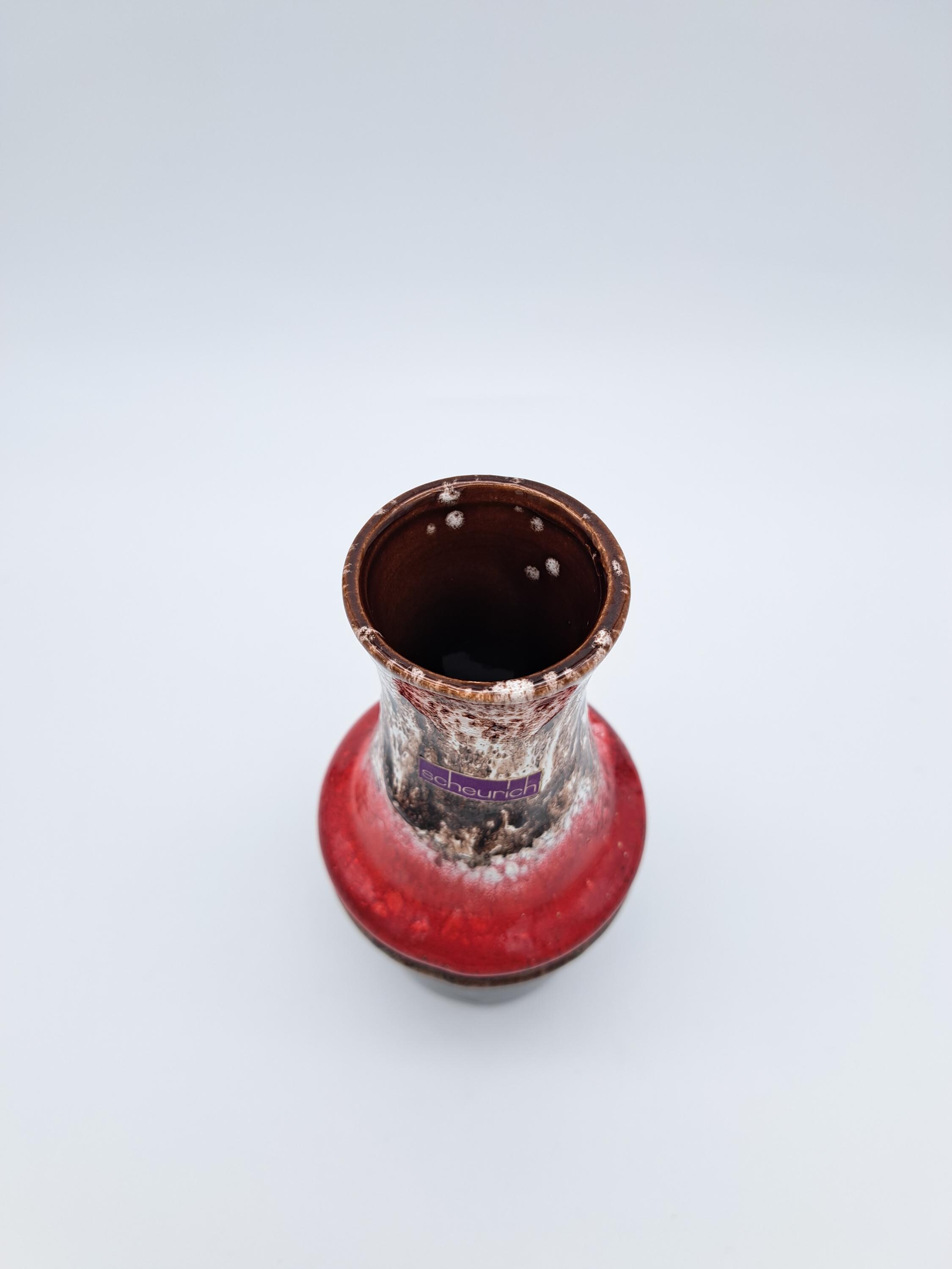 Vintage German Scheurich Vase 209-18 Fat Lava Mid Century Pottery