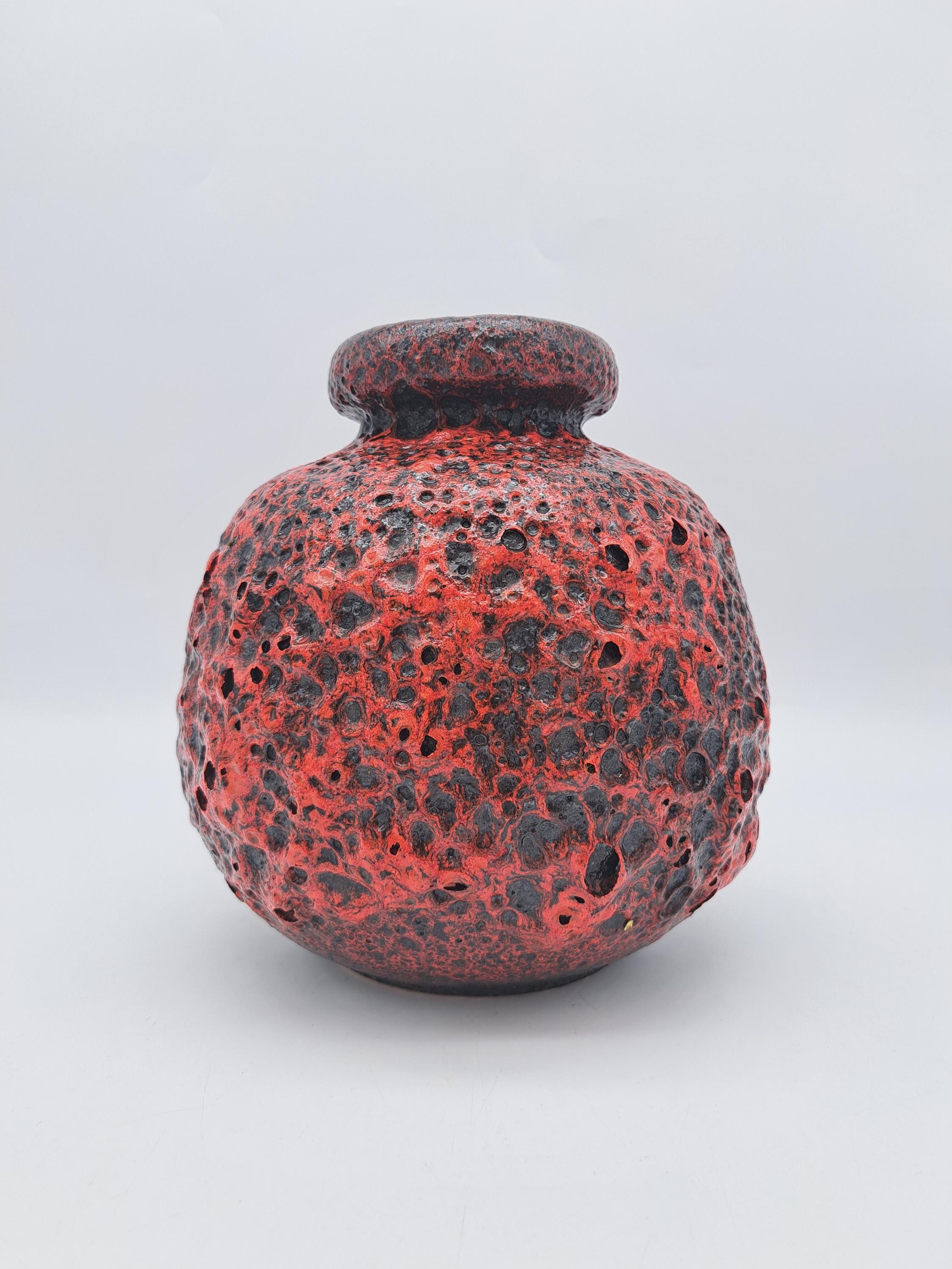Rare Vintage Scheurich 484-21 Fat Lava Ball Vase Mid Century West