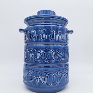 Wunderschöner Scheurich Rumtopf 825-32, Vintage, Westdeutschland, Keramik, blaues Steingut, 1960-1970