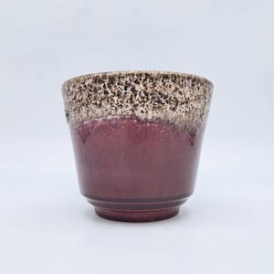 Zeldzame Vintage Fat Lava Bloempot Jaren 60 Midden Eeuws Aardewerk 70s MCM Plantenbak Paars Wit