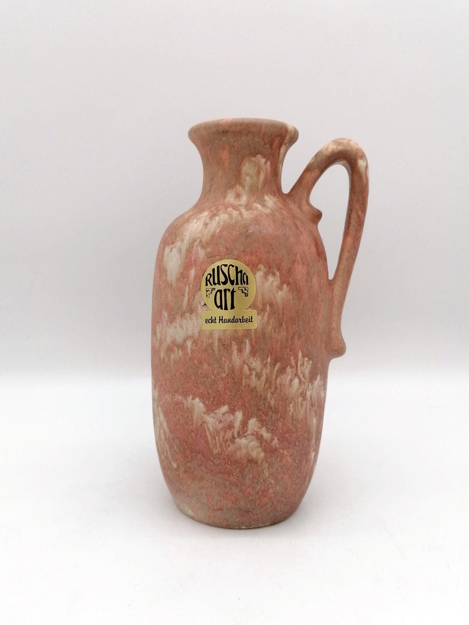 Vintage West-duitse Fat Lava Vaas Ruscha Nr. 305-1 Roze