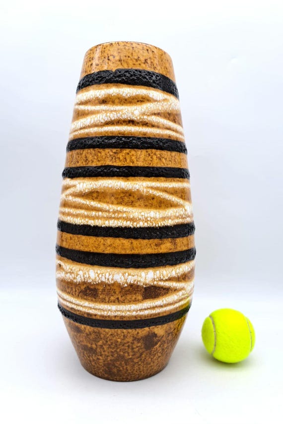 Vintage West German Fat Lava Floor Vase Scheurich No. 529-38 Mid