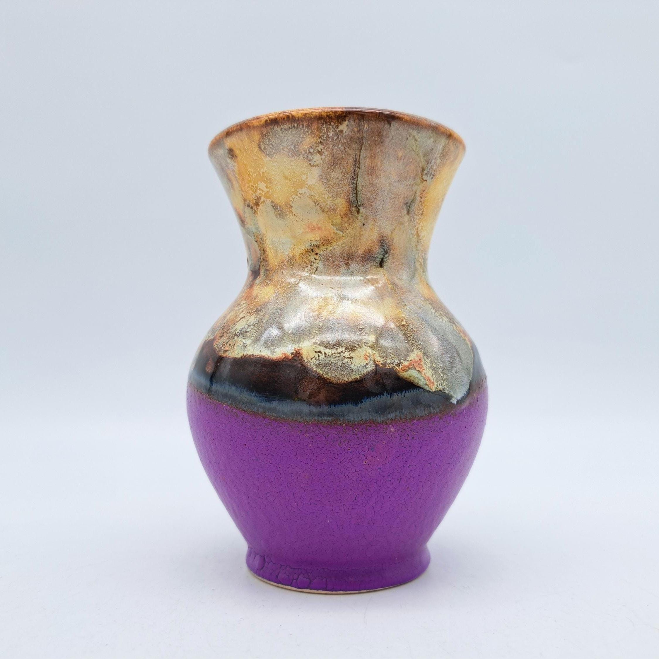 Rare Vintage West German Dümler Breiden Vase 111-12 Purple Pottery 1960s MCM 1970 Flower Vase WGP