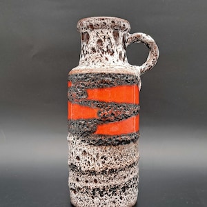 Vintage West German Ceramic Fat Lava Vase Scheurich 401-20 Mid Century Pottery MCM 1970 WGP