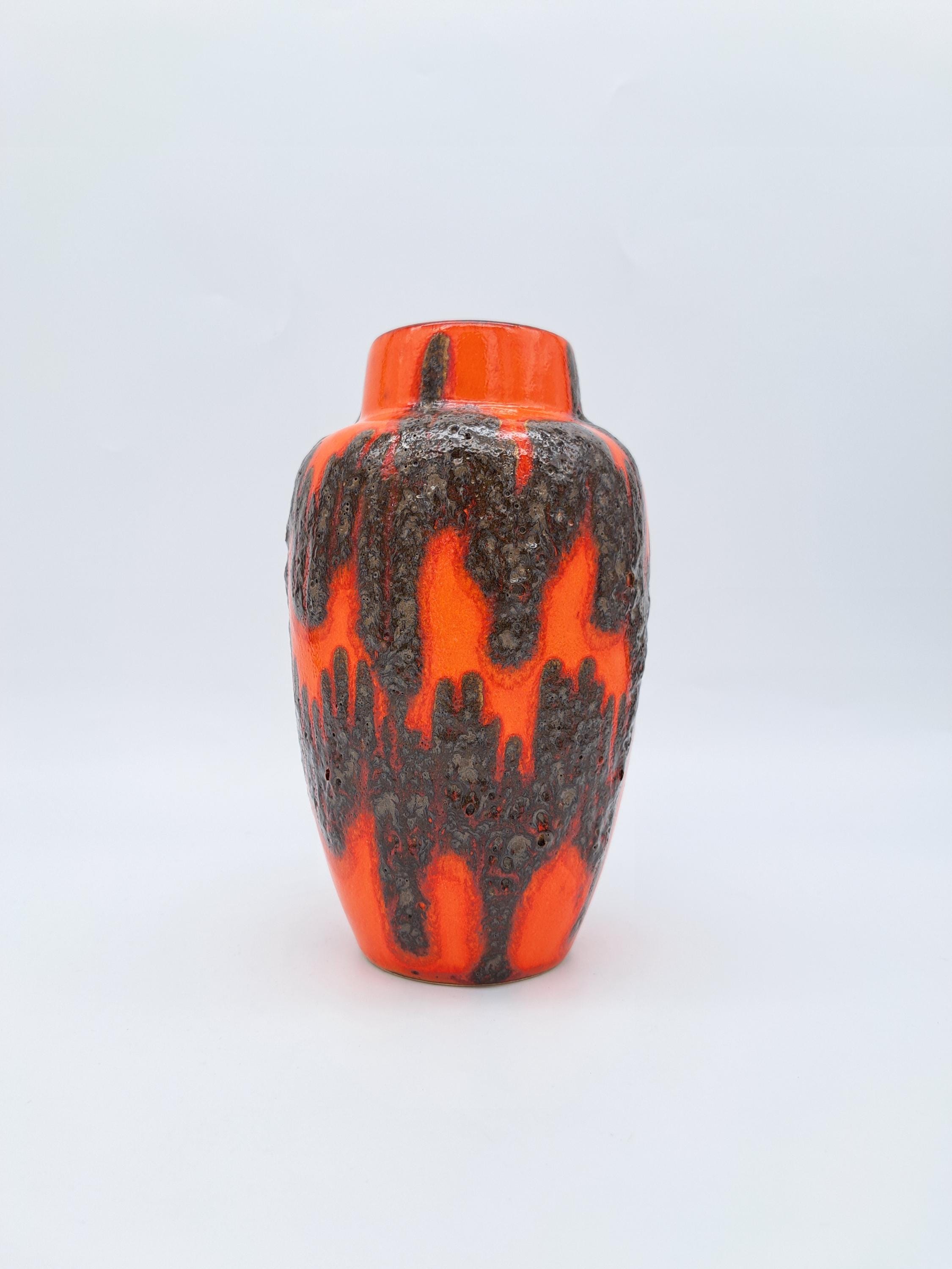 West German Scheurich Vase 549-21 Mid-century Ceramic Fat Lava