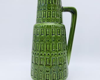Rare West German Inca vase Green no. 416-26 Manufacturer Scheurich German Pottery 1970s