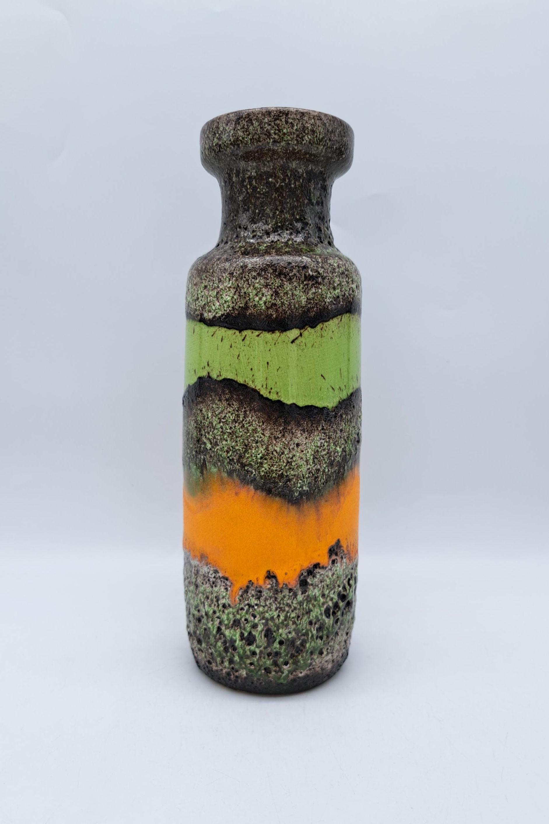 Rare Vintage West German Fat Lava Vase Scheurich 200-28