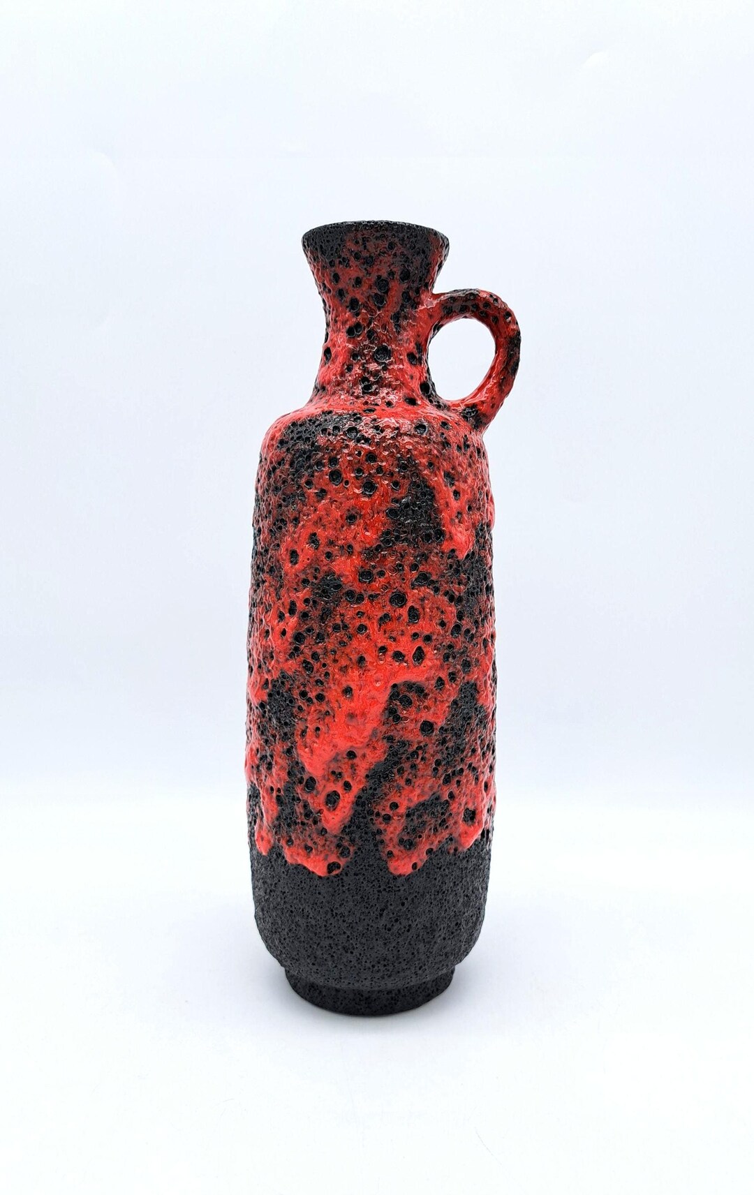 【高価値】 Vintage MCM 413/30 Ceramics Elma Vase Lava Fat German West 花瓶・フラワースタンド