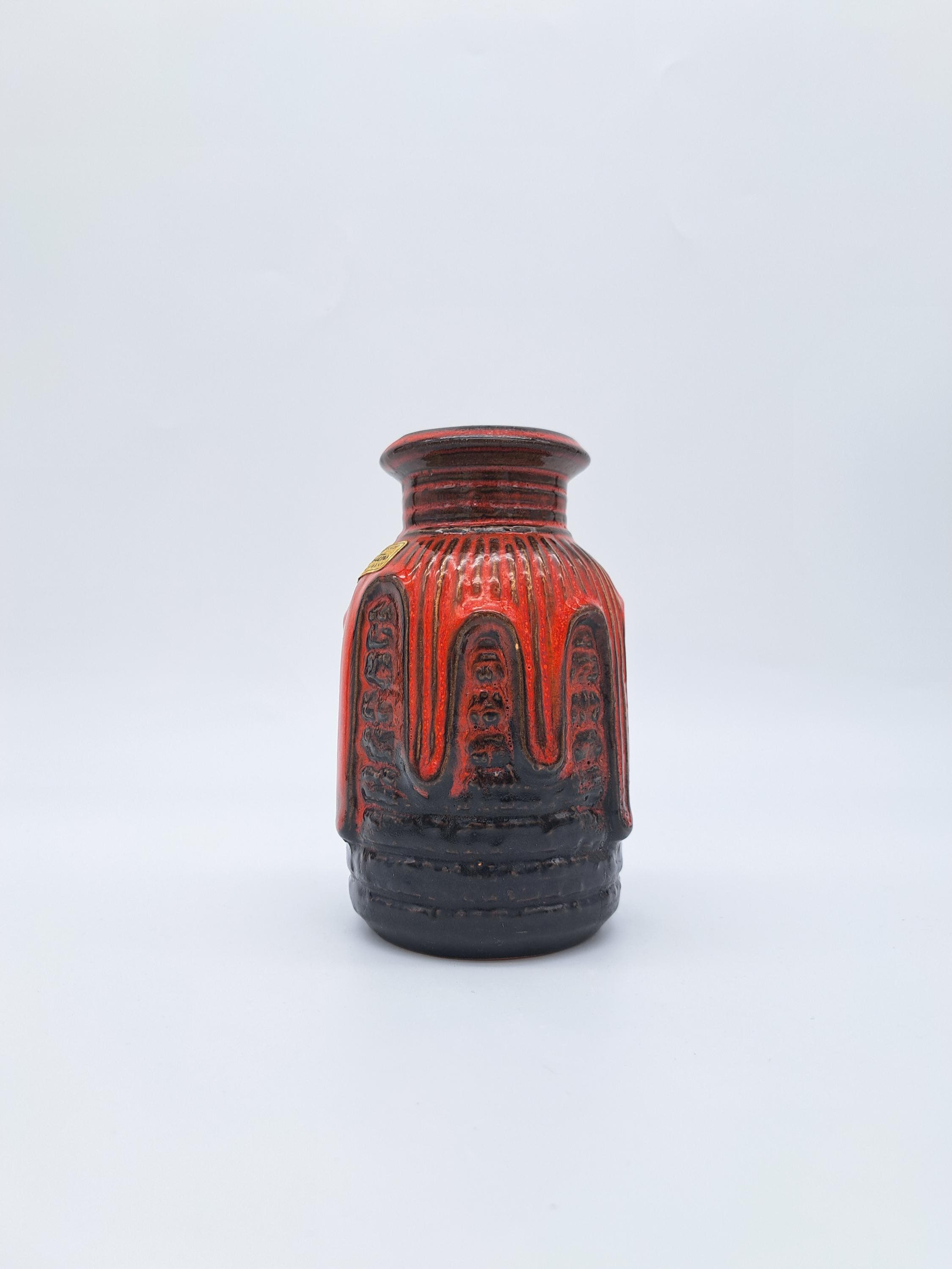 Vintage West German Carstens Tönnieshof Fat Lava Vase 7873-15 Mid