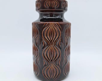 Vintage West German Scheurich Amsterdam Vase No. 285-18 Brown Earthenware MCM Earth Tone WGP